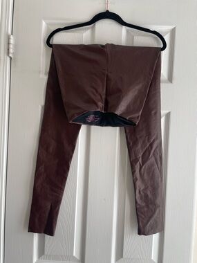 Revolve Commando Brown Faux-Leather Leggings